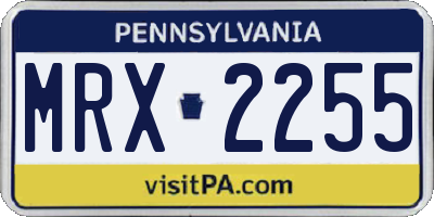 PA license plate MRX2255