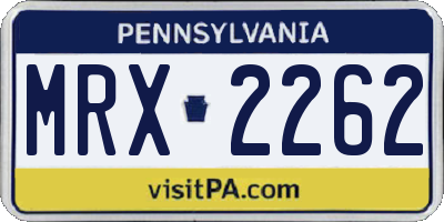 PA license plate MRX2262