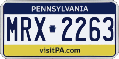PA license plate MRX2263