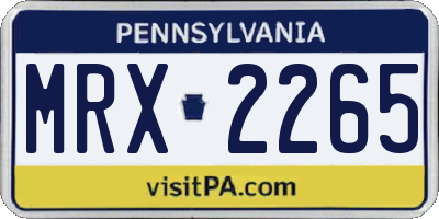 PA license plate MRX2265