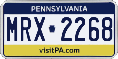 PA license plate MRX2268