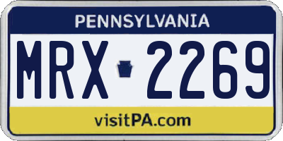 PA license plate MRX2269