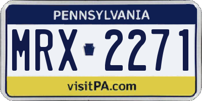 PA license plate MRX2271