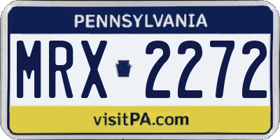 PA license plate MRX2272