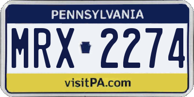 PA license plate MRX2274