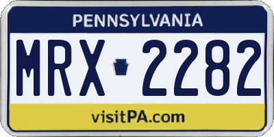 PA license plate MRX2282