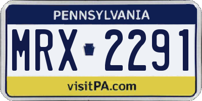 PA license plate MRX2291
