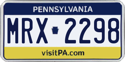 PA license plate MRX2298