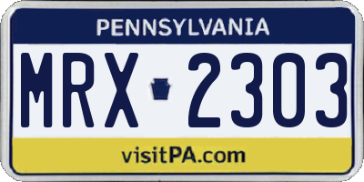 PA license plate MRX2303