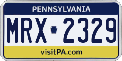 PA license plate MRX2329