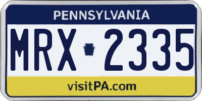 PA license plate MRX2335