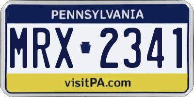 PA license plate MRX2341
