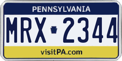 PA license plate MRX2344