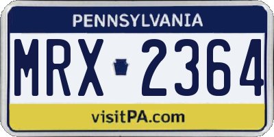 PA license plate MRX2364