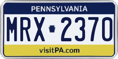 PA license plate MRX2370