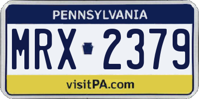 PA license plate MRX2379