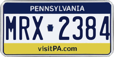 PA license plate MRX2384