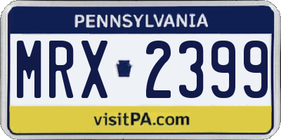 PA license plate MRX2399