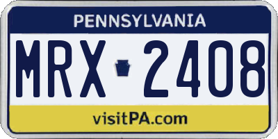 PA license plate MRX2408