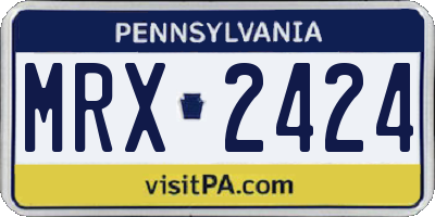 PA license plate MRX2424