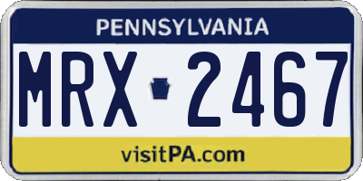 PA license plate MRX2467