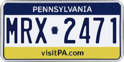 PA license plate MRX2471