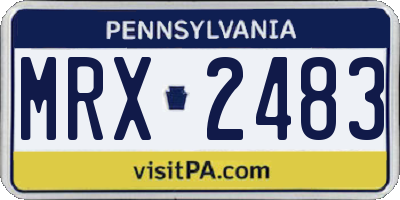 PA license plate MRX2483