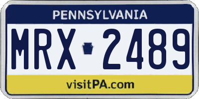 PA license plate MRX2489