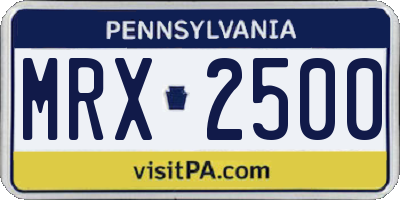 PA license plate MRX2500
