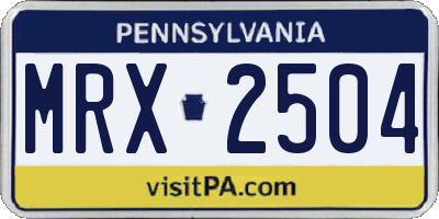 PA license plate MRX2504