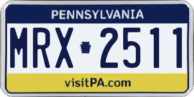 PA license plate MRX2511