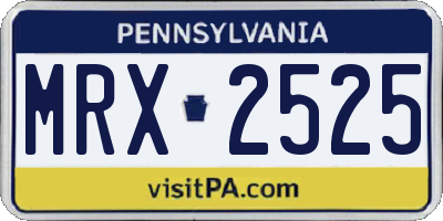 PA license plate MRX2525