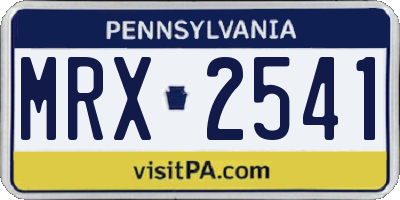 PA license plate MRX2541