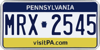 PA license plate MRX2545