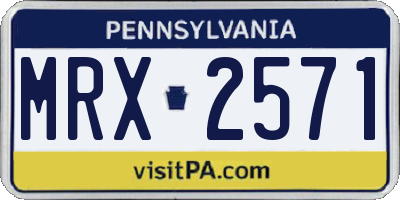 PA license plate MRX2571