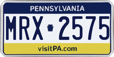 PA license plate MRX2575