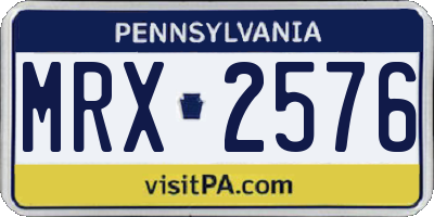 PA license plate MRX2576
