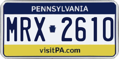 PA license plate MRX2610