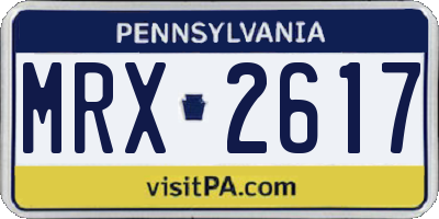 PA license plate MRX2617