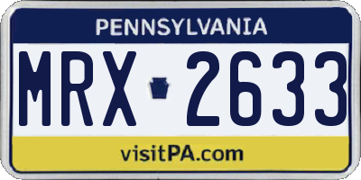 PA license plate MRX2633