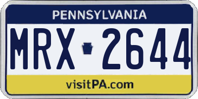 PA license plate MRX2644