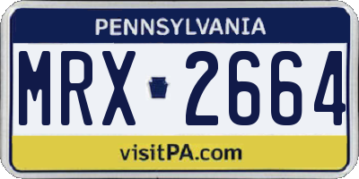 PA license plate MRX2664