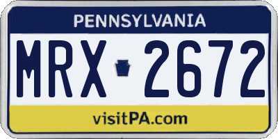 PA license plate MRX2672