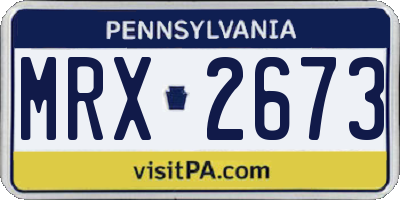 PA license plate MRX2673