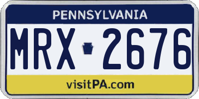 PA license plate MRX2676