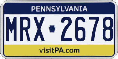 PA license plate MRX2678