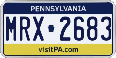 PA license plate MRX2683