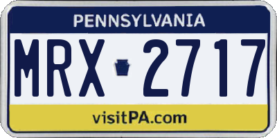 PA license plate MRX2717
