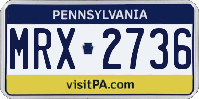 PA license plate MRX2736