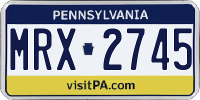 PA license plate MRX2745